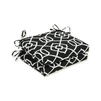 2pk Anderson Squared Corners Outdoor Seat Cushions Black - Pillow ...