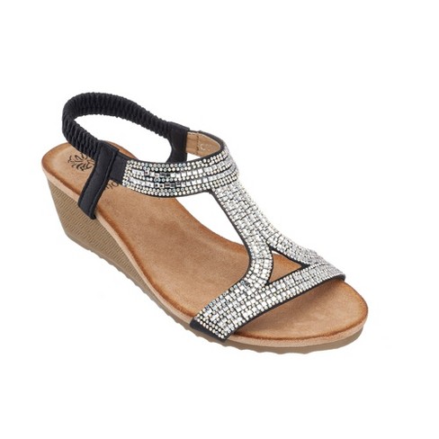 Alora Wedge Thing Sandal - Black