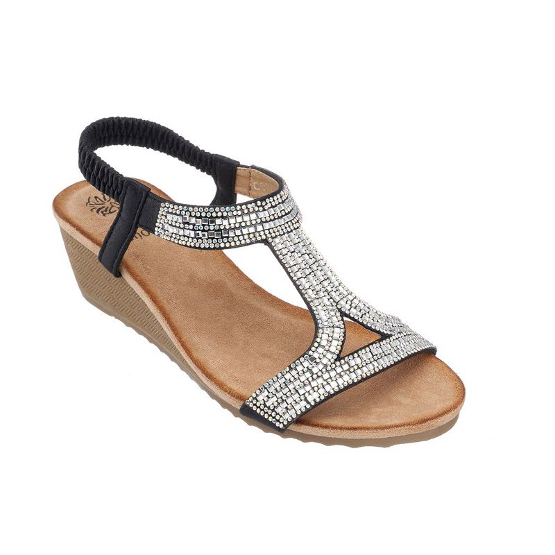 GC Shoes Coretta Embellished Slingback Wedge Sandals, 1 of 6