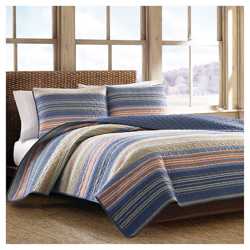 Eddie Bauer Salmon Ladder Stripe Quilt Set