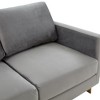 LeisureMod Lincoln Mid-Century Modern Upholstered Velvet Loveseat with Gold Frame - 4 of 4
