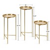 Kate and Laurel Ulani Round Metal Nesting Table, 3 Piece, Gold - 2 of 4