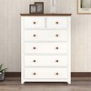 White Farmhouse 6 Drawers Dresser for Bedroom  Wood Bedroom Dresser Farmhouse Drawer Chest  Storage Dressers Organizer for Living Room  Closet  Hall - 3 of 4