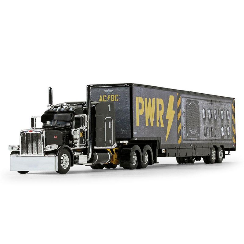 First Gear DCP 1/64 Black AC/DC Power Up Peterbilt Semi with Trailer 69-1064, 1 of 5