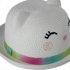 CTM Girl's Smiling Kitty Face Straw Sun Hat - 3 of 3
