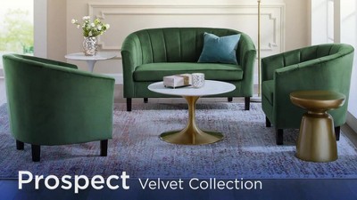 Dusty Rose Velvet Barrel Accent Chair