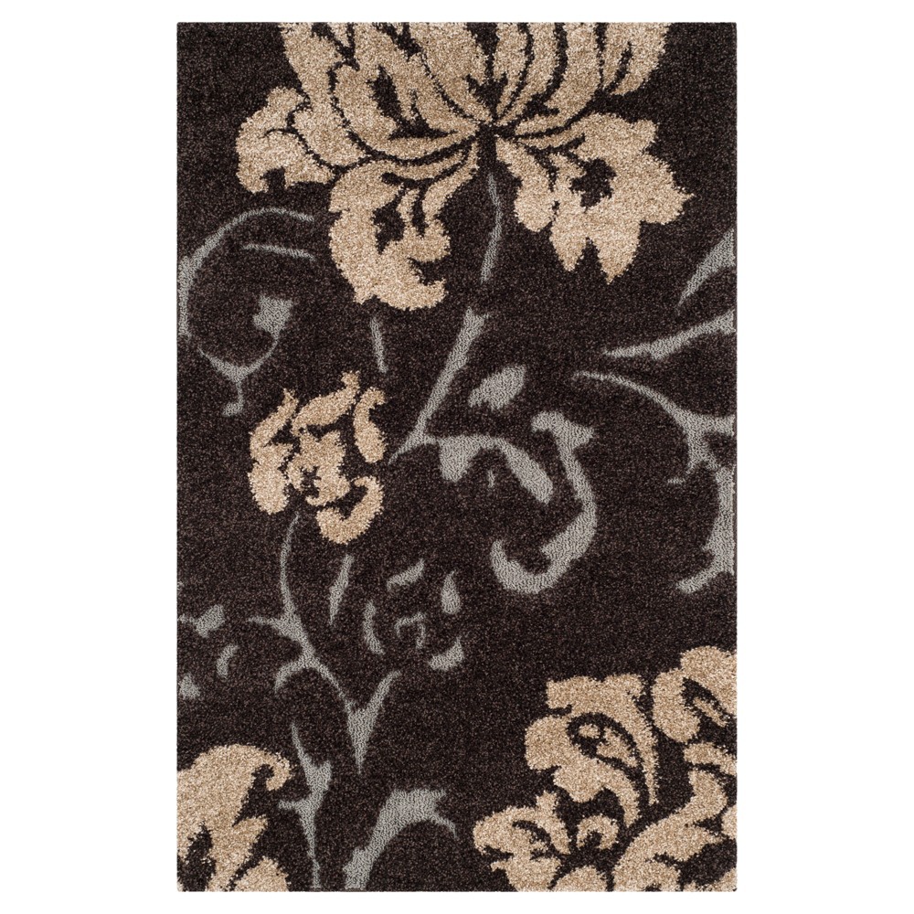Dark Brown/Smoke Botanical Loomed Area Rug - (5'3inX7'6in) - Safavieh