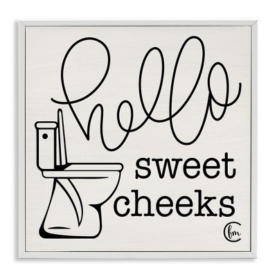 Stupell Industries Hello Sweet Cheeks with Toilet, 17" x 17"