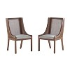 GDFStudio Rustic Fabric Upholstered Wood and Cane Dining Chairs (Set of 2) - 2 of 4