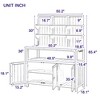 GDFStudio 50"W Fir Wood Garden Workstation with 2 Cabinets and 3 Side Hooks, Green - 3 of 4