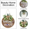 Attop Interchangeable Welcome Sign - 12" Rustic Round Wood Wreath for Front Door, All-Seasons Holiday Decor (Halloween Christmas) Farmhouse - 4 of 4