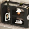 Accent Tables with Drawer, End Table with Lockable Wheels, Nightstand with Open Storage Compartments-Cuddlewood - image 3 of 4