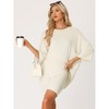 cheibear Women's Knit Loose Fit T-Shirt with Biker Shorts Lounge Sleepwear Pajama Sets - 3 of 4