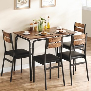 Jojoka Sturdy Wooden Square Table and Chair Breakfast Table Set - 1 of 4