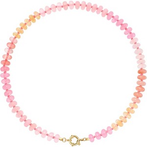 Colorful Beaded Gemstone Necklace for Women, Boho Rainbow Bead Choker with Natural Stone Crystal Beads, Handmade Summer Beach Necklace Jewelry - 1 of 4