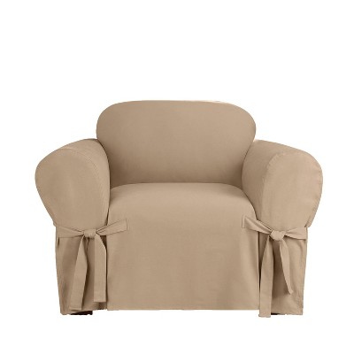 Heavy Weight Cotton Canvas Chair Slipcover Khaki - Sure Fit : Target