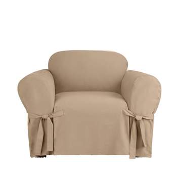 Heavy Weight Cotton Canvas Chair Slipcover Khaki - Sure Fit