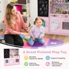 Costway Kid's Pretend Play Kitchen Toddler Kitchen Playset with Blackboard Pink/White/Light Pink/Beige - 4 of 4