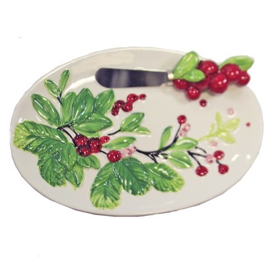 Tabletop 5.5" Berries Plate W/Spreader Stainless Steel Blade C & F Enterprises  -  Serving Platters