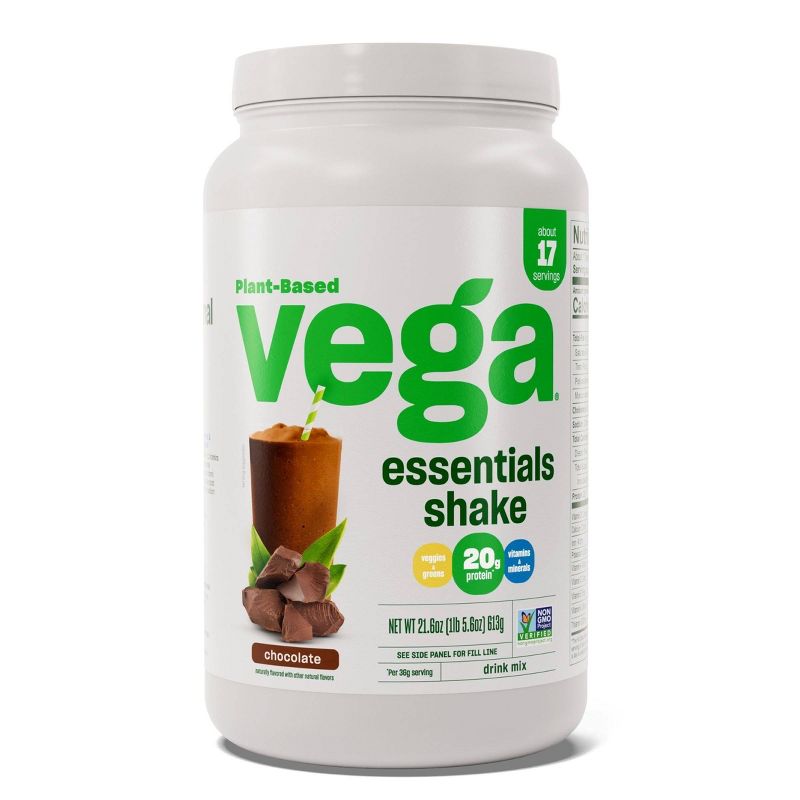 Vega Essentials Plant Based Vegan Protein Powder Shake - Chocolate - 21.6oz, 1 of 7