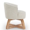 Lyngins Swivel Accent Chairs with Cross-shaped Wood Base,Upholstered Round Swivel Reading Chairs,Linen Sofa Chairs for Bedroom,Living Room - 4 of 4