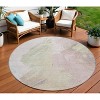 Pink Gray And Beige Abstract Washable Indoor Outdoor Area Rug - 2 of 4