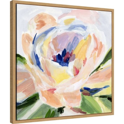 Spring Forth II Acrylic Nature Canvas Art with Natural Maple Frame