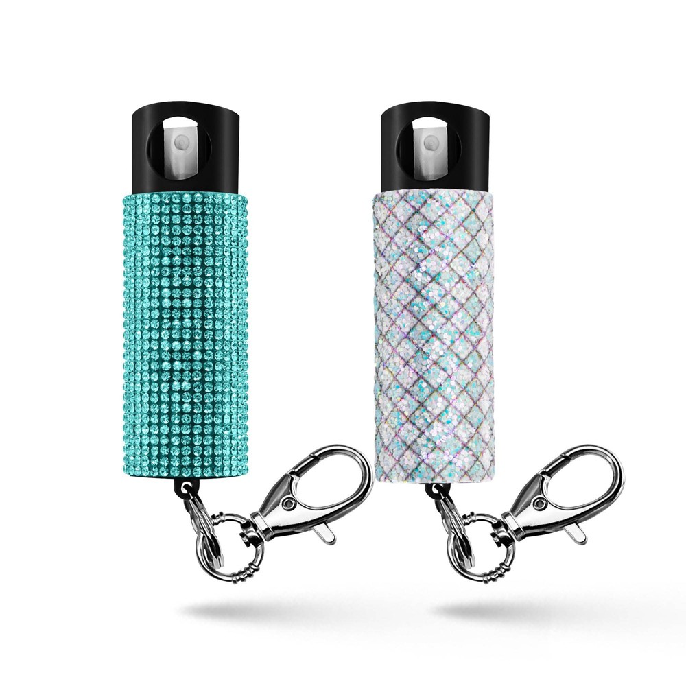 Guard Dog Security Bling It on Pepper Spray 2pk Glow-In-The-Dark 16 Distance Teal and Mermaid