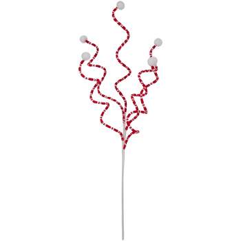 Northlight 24" Red and White Striped Candy Cane Curls Christmas Spray