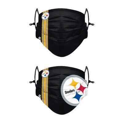 NFL Pittsburgh Steelers Adult Gameday Adjustable Face Covering - 2pk