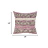 HomeRoots Set of Two Pink Striped Cotton Throw Pillow With Fringe - 3 of 4