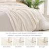Aoibox Extra Large Soft Fleece Throw Blanket, Stylish Jacquard Pattern for Couch, Fuzzy Cozy Lightweight for All Seasons, Ivory - 4 of 4