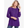 Woman Within Women's Plus Size Washed Thermal Lace Bib Henley Tee - 3 of 4