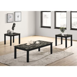 Wooden Classic 3-Piece Coffee and End Table Set with Clean Lines and Contemporary Design for Living Room - 1 of 4