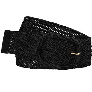 Allegra K Women's Chunky Buckle Braided Woven Wide Dress Waist Belts 58-84cm/22.83-33.07" - 1 of 4