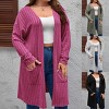 Clearlove Women's Plus Size Longline Cardigan Sweater Open Front Knit Cover-Up with Pockets Ribbed Cuffs Loose Fit Casual Wrap - 4 of 4