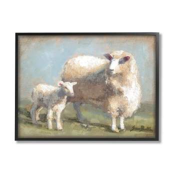 Stupell Industries Sheep Lamb Family Farm Framed Giclee Art
