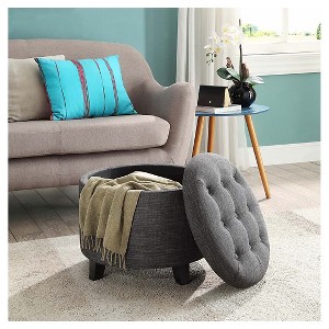 Designs4Comfort Round Storage Ottoman - Breighton Home - 1 of 4