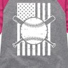 Girls' - Instant Message - Baseball Flag Shirt Tail Raglan Graphic T-shirt - 2 of 4