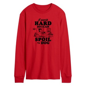 Men's - Peanuts - Work Hard To Spoil My Dog Long Sleeve Graphic T-Shirt - 1 of 4