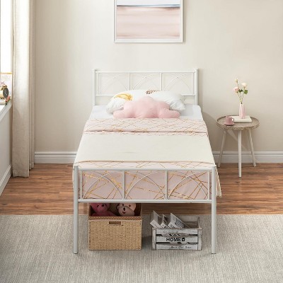 Nasitip Twin Platform Bed Frame,Heavy Duty Bed Frame with Headboard and Footboard, No Box Spring Needed