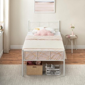 Nasitip Twin Platform Bed Frame,Heavy Duty Bed Frame with Headboard and Footboard, No Box Spring Needed - 1 of 4