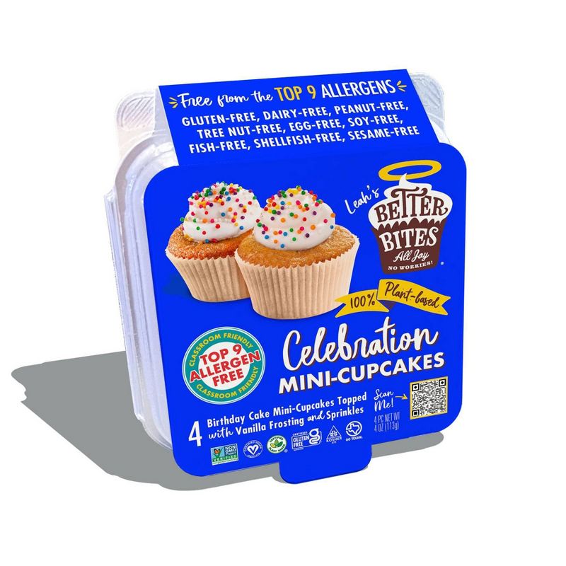 Better Bites Gluten Free Vegan Celebration Mini Cupcakes - 4ct, 1 of 5