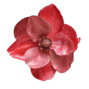 Northlight Artificial Magnolia Flower Christmas Clip Ornament - 7" - Coral Pink - 1 of 3