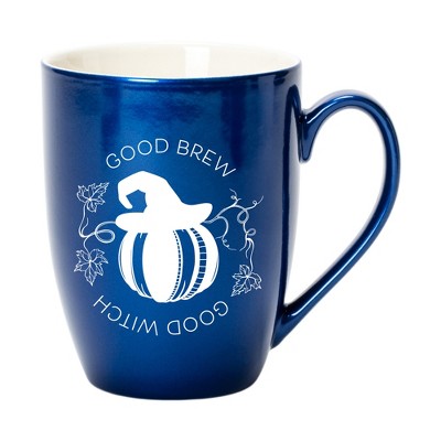 Elanze Designs Good Brew Good Witch Navy Blue 10 Ounce New Bone 