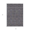 Navy Blue Beige And Taupe Floral Washable Indoor Outdoor Area Rug - 3 of 4