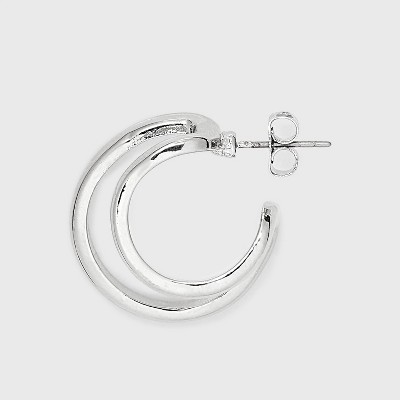 High and Low Tubular Hoop Earrings - Universal Thread&#8482; Silver