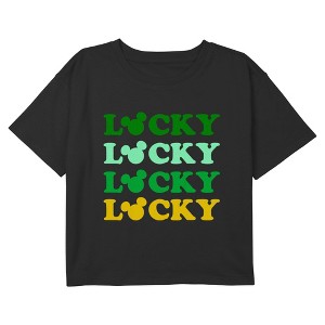 Girl's Mickey & Friends Lucky Ears Crop T-Shirt - 1 of 3