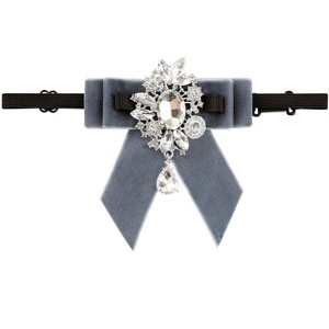 INSPIRE CHIC Women's All-match Fashion Performance Adjustable Diamond-encrusted Brooch Neck Tie - 1 of 4