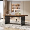 Tribesigns 63-Inch Wooden Executive Desk, Modern Computer Office Desk Study Writing Table, Business Workstation for Home Office - 2 of 4